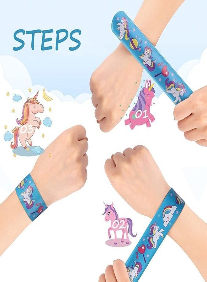 SNAPTRON Unicorn Theme Return Gifts For Kids Birthday- 12Pcs Unicorn Theme Slap Bracelets For Kids Boys, Girls- Best Birthday Return Gifts For Kids, Slap Bands for kids - Image 2